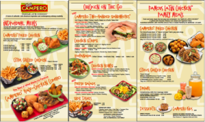 pollo Campero menu board design by Ellish Marketing Group